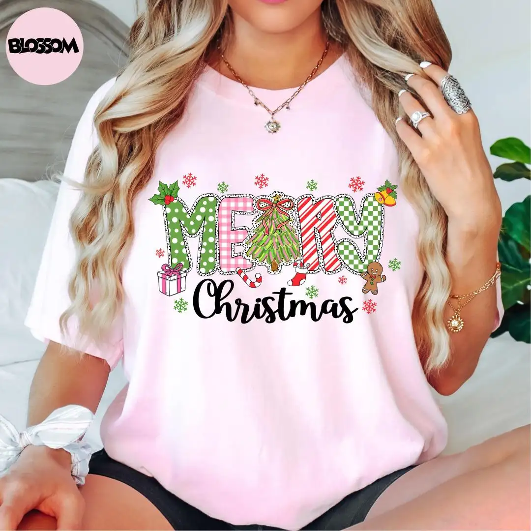 Comfort Colors® Merry Christmas Shirt, Christmas Gift, Winter Shirt, Very Merry Xmas Shirt, Xmas Holiday Shirt, Family Christmas Shirt