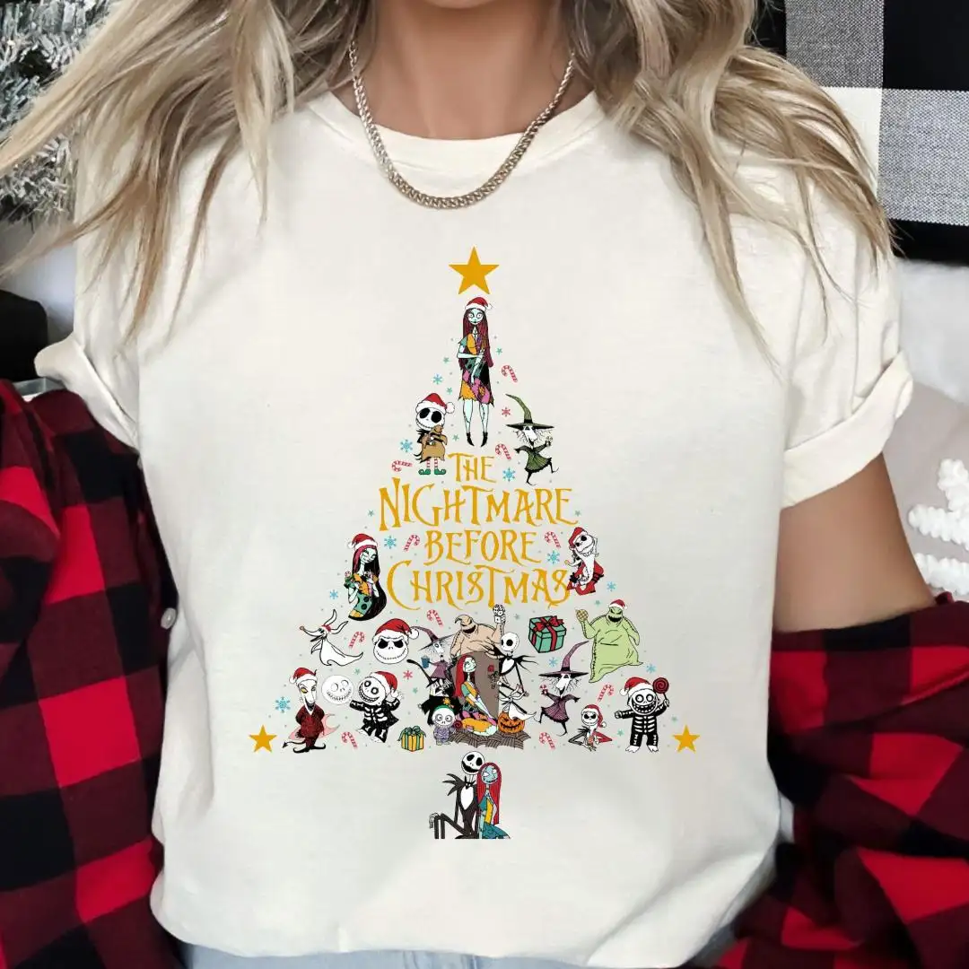 Nightmare Before Christmas T-shirt, Oogie Xmas Holiday Hoodie, Disney Christmas Sweatshirt, Jack Skellington Sally XMAS Tree Tee