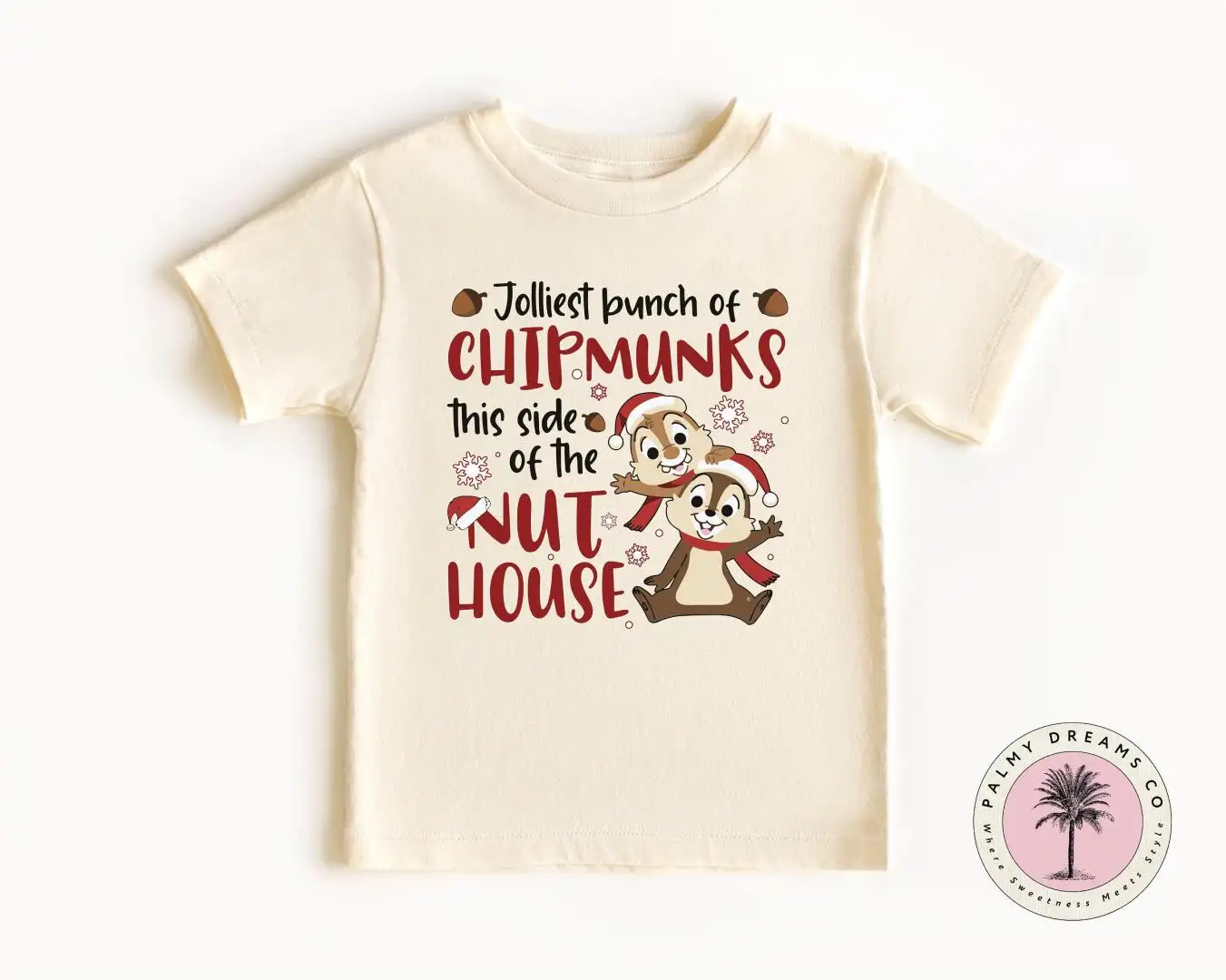 Chipmunk Christmas Toddler Tee, Chipmunk and Nut Tee, Cute Toddler Christmas T-Shirt