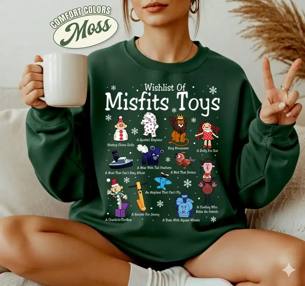 Comfort Colors Wishlist Of Misfits Toys Shirt, Rudolph Xmas Shirt, Rudolph Christmas Shirt, Rudolph The Red Nosed Reindeer Christmas Shirt