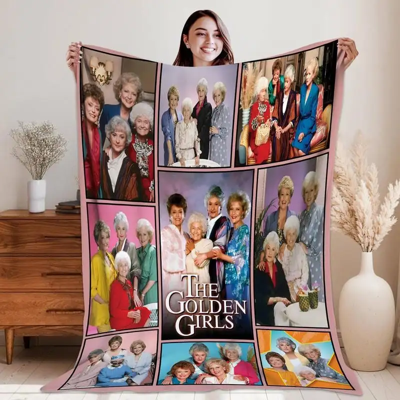 The Golden Girls Blanket, Blanche Sophia Dorothy Rose Stay Golden Blanket, Golden Girls Throw Blanket for Bed Couch Sofa, Christmas Blanket