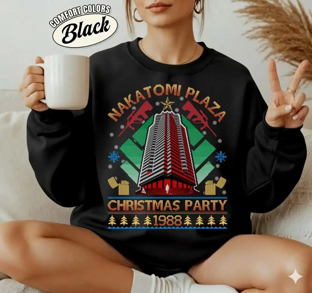 Nakatomi Plaza Christmas Party 1988 Sweatshirt, Christmas Movie Shirt, Die Hard Christmas Shirt Christmas Gift, Christmas Movie Ugly Sweater