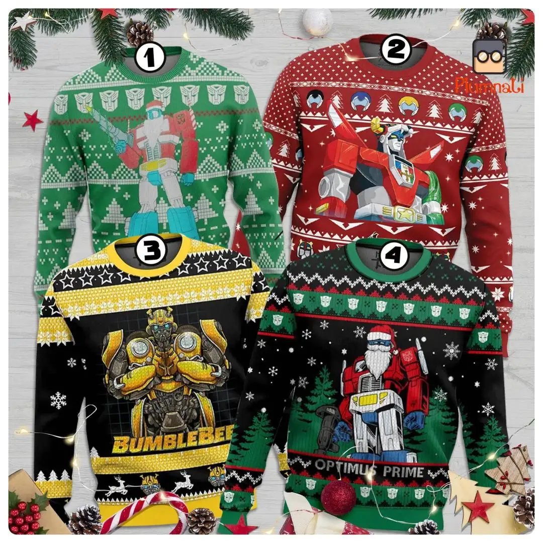 Transformers Christmas Ugly Sweater, Bumblebee Transformers Shirts, Optimus Prime Transformers Shirt, Transformers Christmas Shirt Xmas Gift