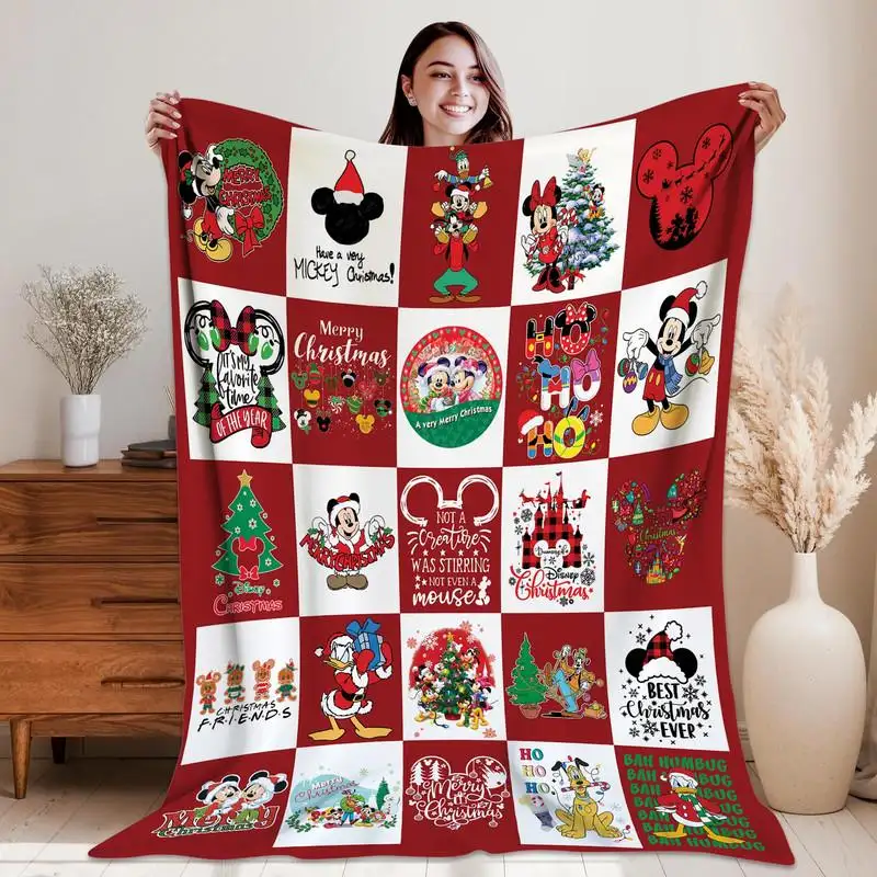 Mickey and Friends Merry Christmas Blanket, Disneyland Gift Xmas Blanket 79, Magic Kingdom Xmas Blanket, Disneyland Christmas Blanket