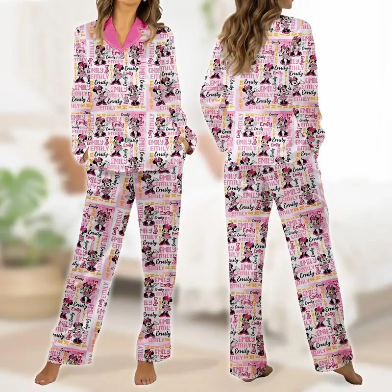 Personalized Disneyland Minnie Mouse Pajamas Set Mickey Minnie Xmas Pajamas Disneyland Pajamas Set Christmas Family Matching Pajamas 05