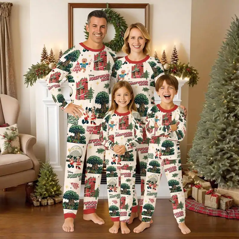 Jollywood Nights Raglan Pajamas Mickey Very Merry Christmas Pajamas Hollywood Studios Xmas Disneyland Family Matching Pajamas Set 31