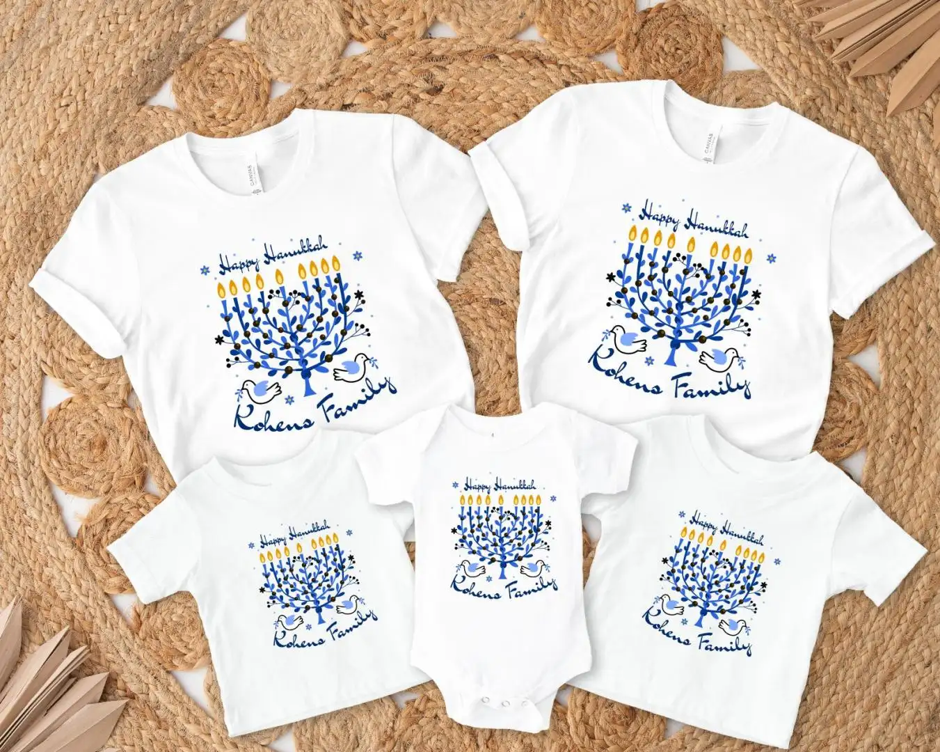 Menorah Hanukkah Family Shirt, Custom Jewish Holiday Tee, Chanukah Family Matching Sweatshirt, Jewish Christmas Hoodie