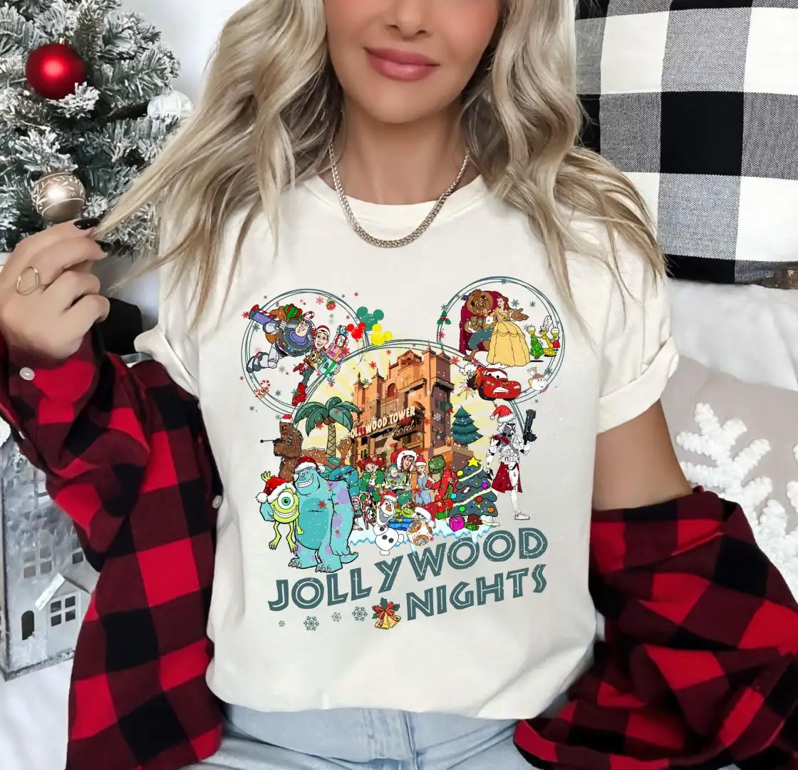Disney Jolly Christmas Shirt, Mickey Head Xmas Tee, Toy Story Winter Holiday Hoodie, Disneyland Christmas Trip Sweatshirt