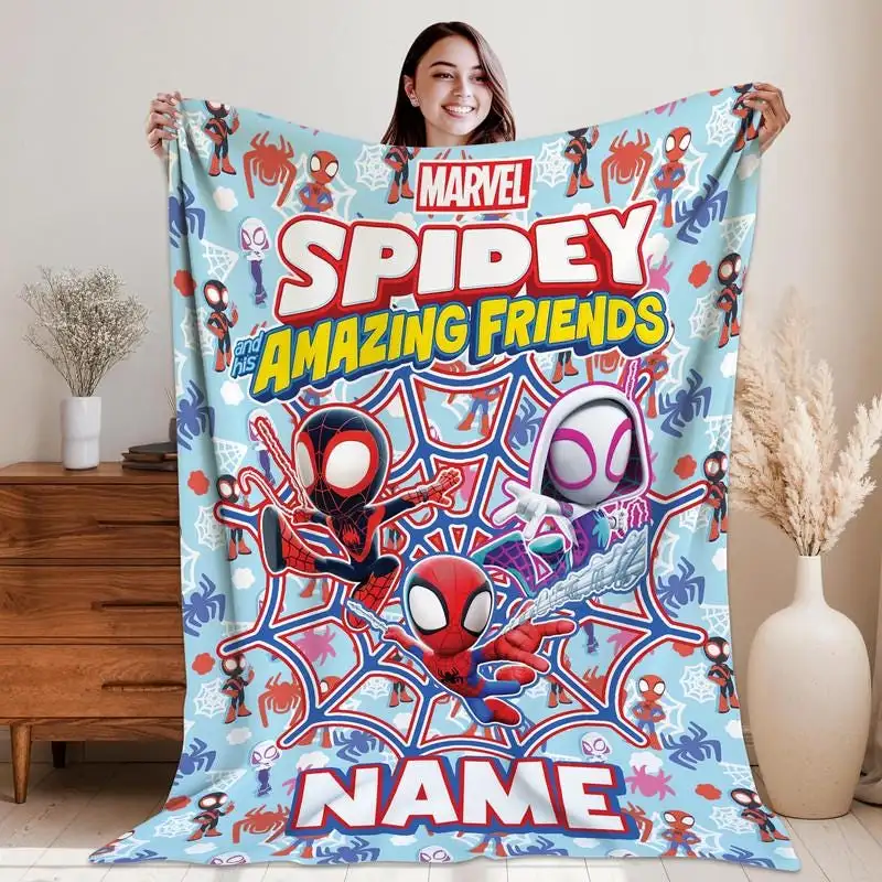 Personalized Spidey And His Amazing Friends Blanket Custom Spidey Friends Fleece Blanket Spiderman Superhero Blanket Disneyland Blanket 00