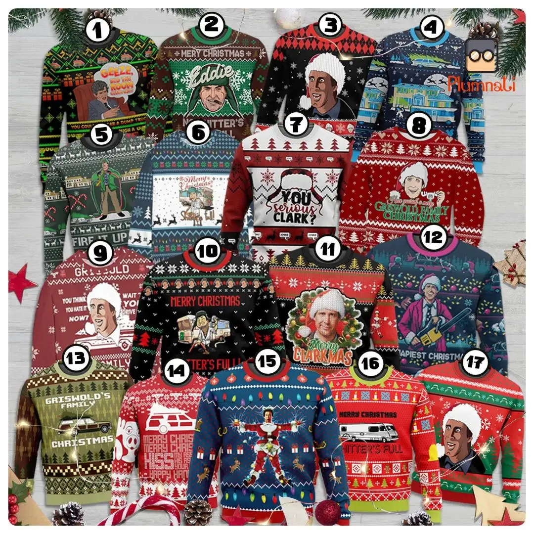 National Lampoon's Christmas Vacation Ugly Sweater, Christmas Movie Sweatshirt, You Serious Clark, Griswold Christmas Sweater, Shitters Full