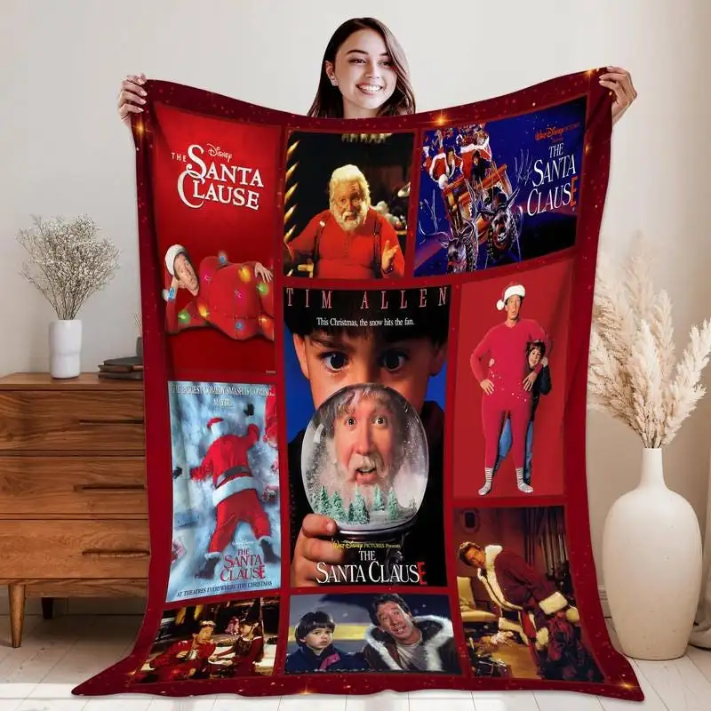 The Santa Clause Movie Fleece Blanket, Santa Clause Blanket Xmas Gifts 2025 59, Funny Santa Disneyland Christmas Vintage Throw Blanket