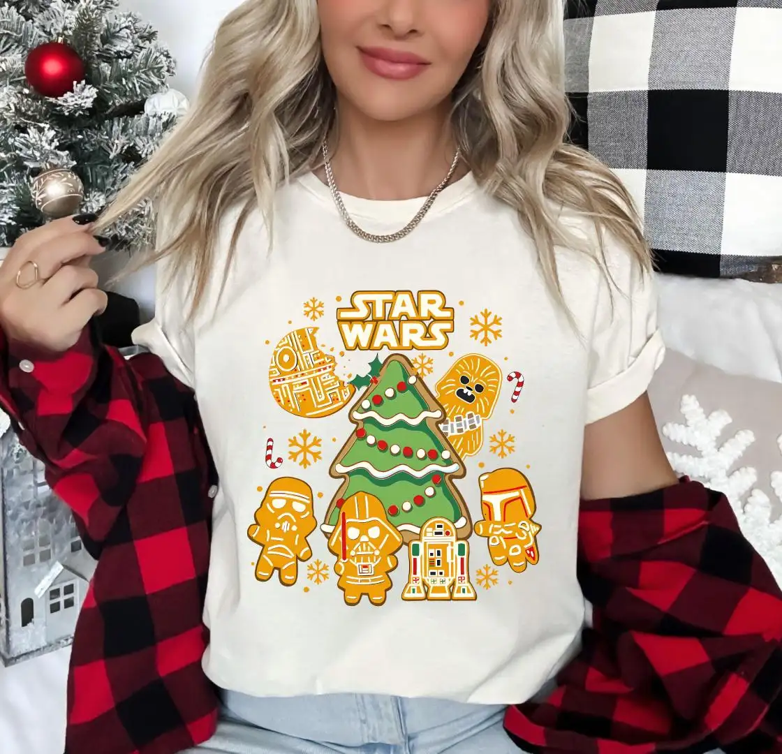Star Wars Gingerbread Christmas Shirt, Christmas Cookie Sweatshirt, Mandalorian Gingerbread Hoodie, Disney Xmas Tree Tee