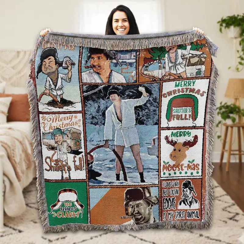 Cousin Eddie National Lampoon’s Christmas Vacation Woven Blanket, Cousin Eddie Woven Blanket, Christmas Gift 29, Christmas Movie Blanket