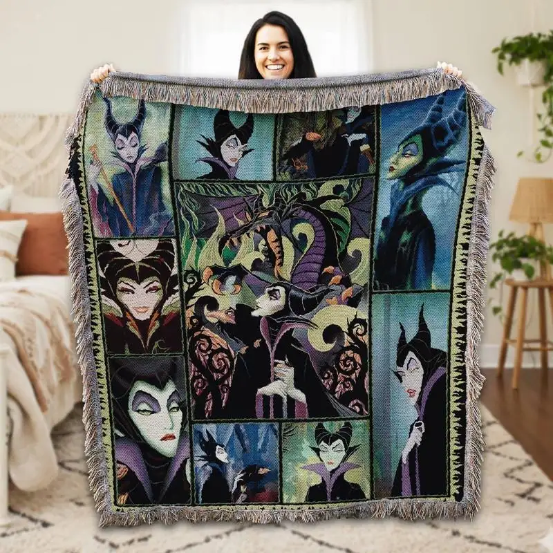 Disneyland Maleficent Villain Woven Blanket, Disneyland Christmas Gift 26, Maleficent Sleeping Beauty Blanket, Disneyland Maleficent Blanket
