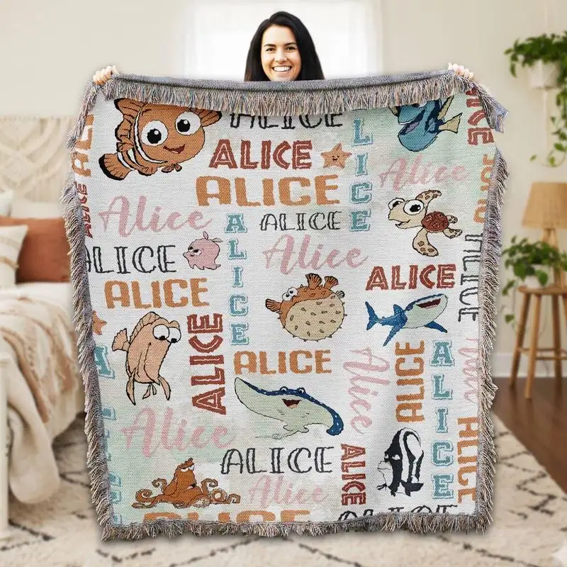 Personalized Disneyland Finding Nemo Woven Blanket Watercolor Finding Nemo Woven Blanket Finding Nemo Birthday Gifts Disneyland Blanket 20