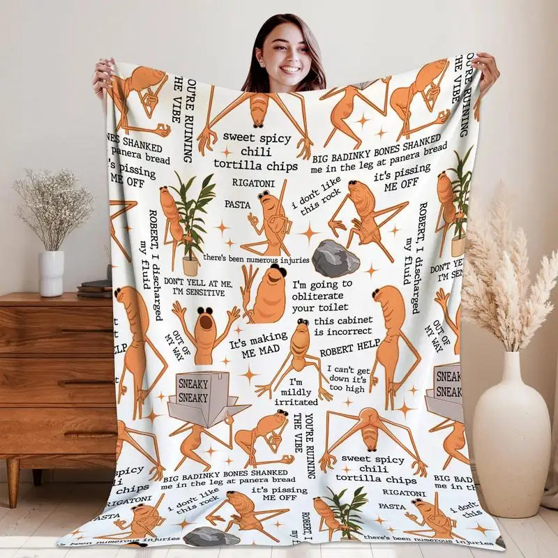 Marcus The Worm Fleece Blanket Where is Jimbo James Blanket Marcus Funny Meme Gift Christmas Blanket 2025 Family Christmas Gift Home Decor