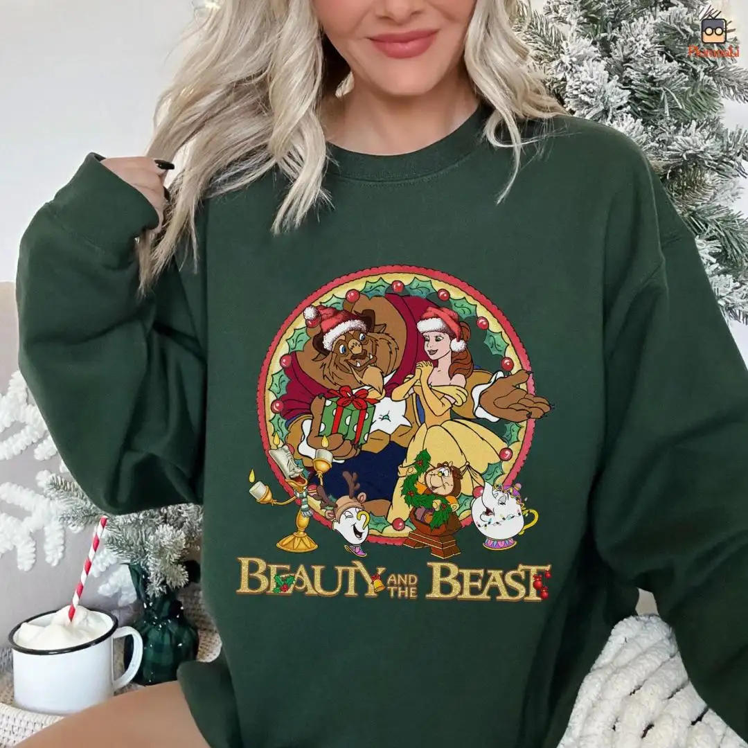 Beauty and The Beast Christmas Shirt, Princess Belle Christmas Shirt, Disneyland Couple Christmas Shirt, Belle and Beast Shirt