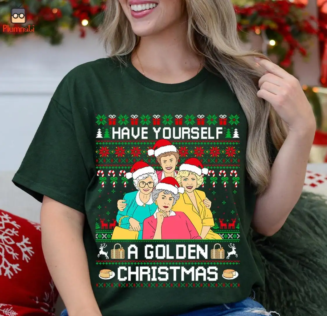 Golden Girls Ugly Christmas Sweatshirt, The Golden Girls Sweatshirt, Have Yourself A Golden Christmas Shirt, Christmas Vacation Shirt