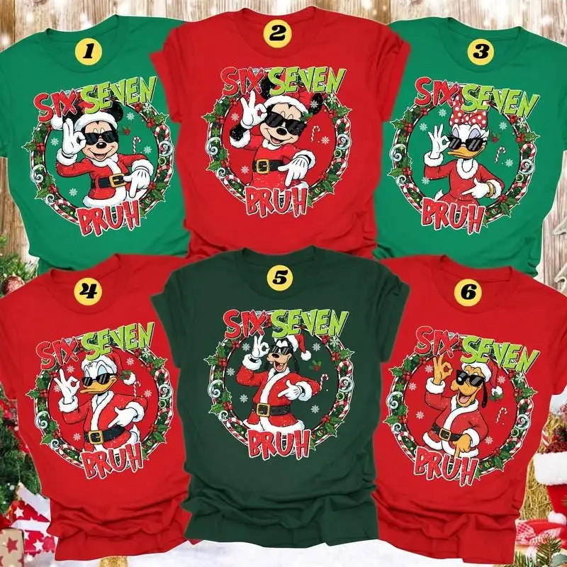 Disneyland Mickey and Friends Six Seven Christmas Shirt 6 7 Trend Xmas Shirt 67 Disneyland Christmas Tee Disneyland Family Matching Xmas Tee