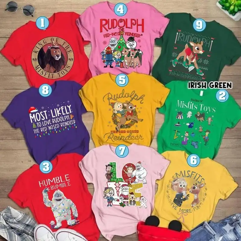 Comfort Colors Rudolph Christmas Shirt, Rudolph The Red Nosed Reindeer Shirt, Xmas Family Matching Shirt 02, Rudolph Movie Christmas Shirt