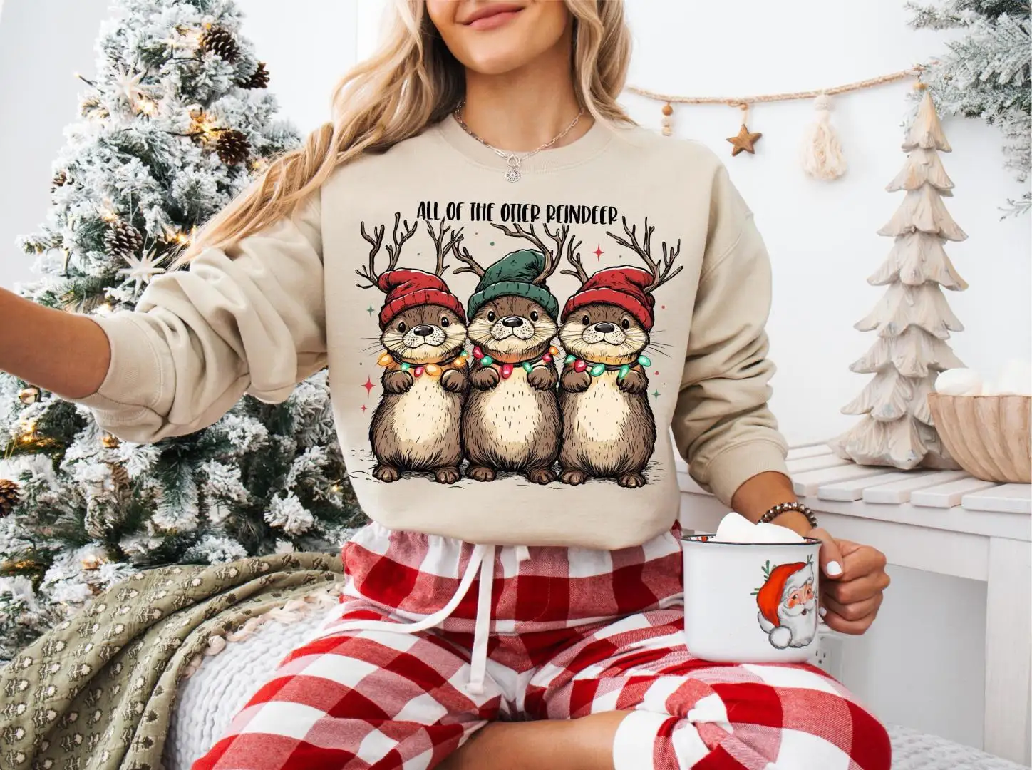 All Of The Otter Reindeer Sweatshirt, Xmas Animal Sweater, Winter Holiday T-Shirt, Christmas Trip Shirt, Christmas Otters Shirt
