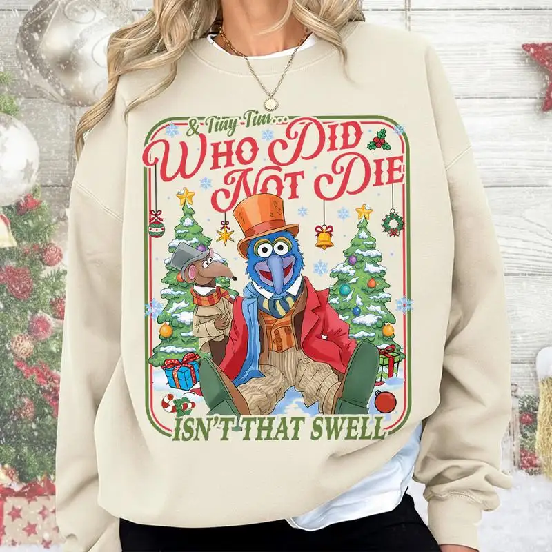 Disneyland The Muppet Christmas Carol Movie Comfort Colors Shirt, Family Christmas Gift 05, Tiny Tim Who Did Not Tee, Gonzo And Rizzo Shirt