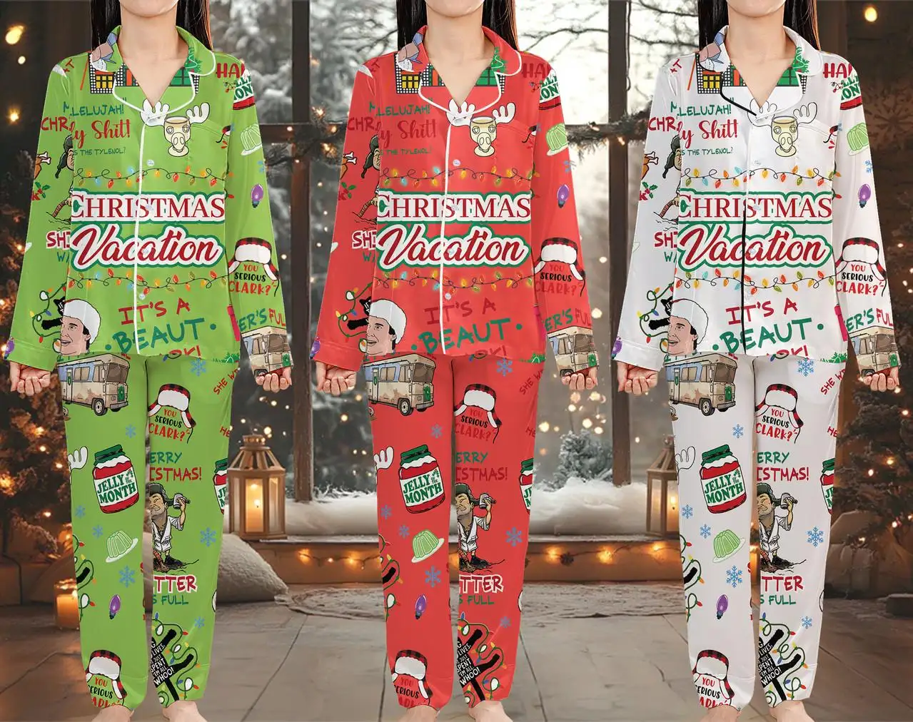 Griswold Christmas Vacation Pajamas Set, National Lampoons Christmas Vacation Pajamas, Pajamas Family Matching, Christmas Vacation Pajamas