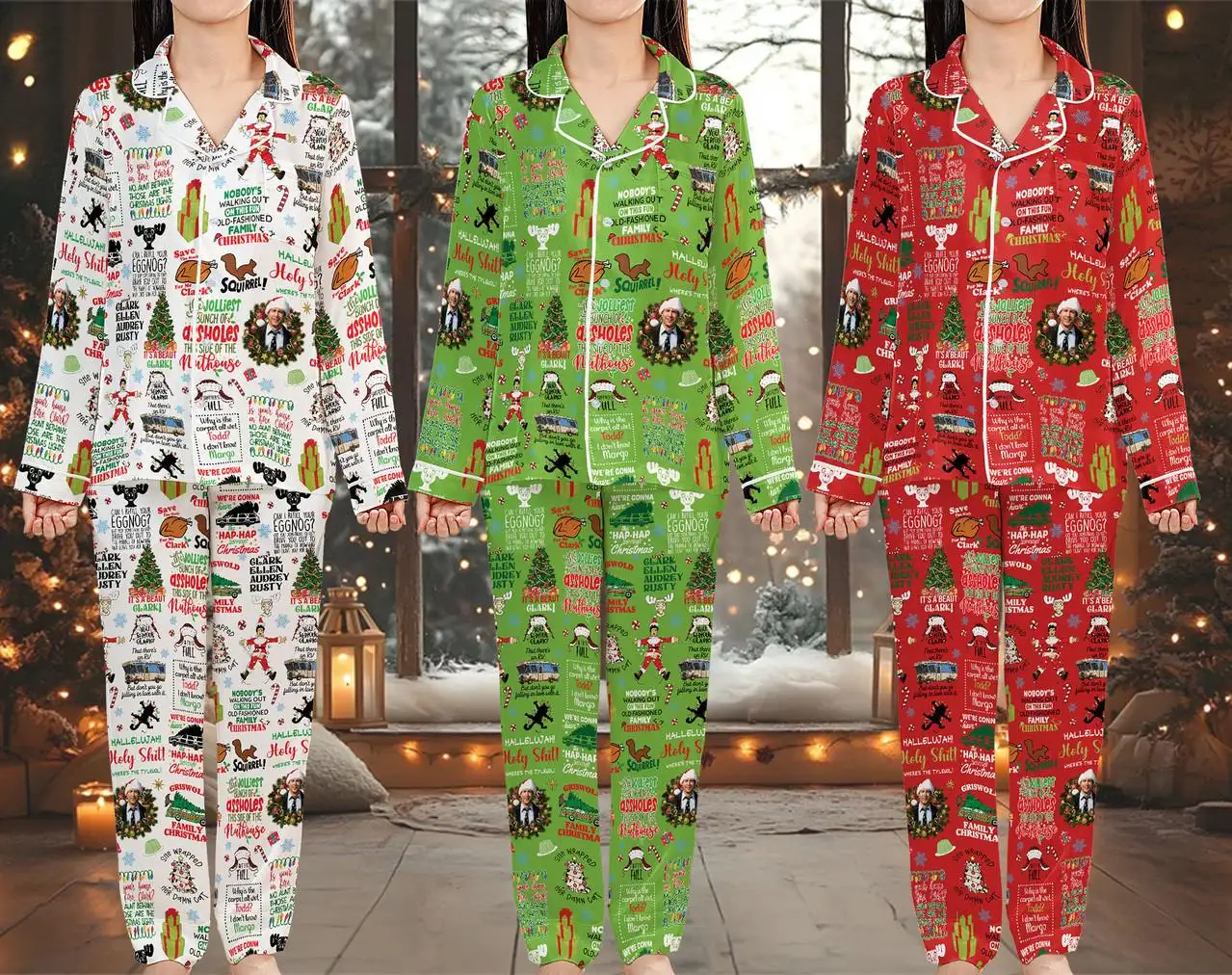 Griswold Christmas Vacation Pajamas Set Christmas Vacation Pajamas National Lampoons Christmas Vacation Pajamas Family Matching Pajamas 03