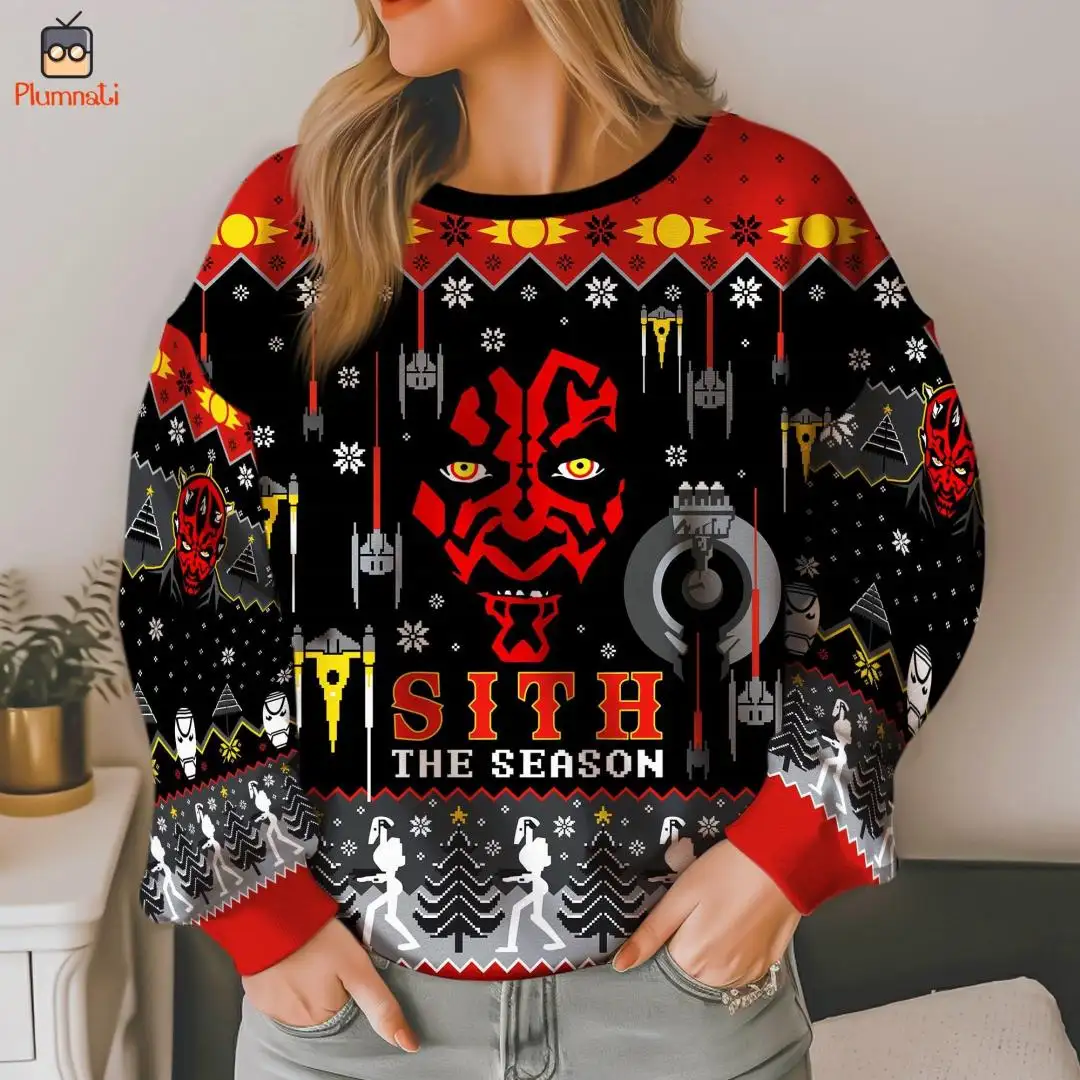 Starwars Darth Maul Ugly Christmas Sweater, Sith The Season Sweater, May The Force Shirt, Starwars Christmas Sweatshirt, Galaxy Edge Shirt