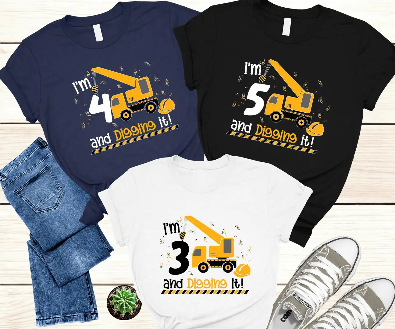 Personalized Construction Birthday Shirt for Boys