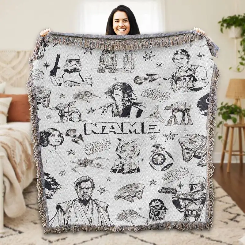 Personalized Starwars Woven Blanket Darth Vader Blanket Galaxy's Edge Starwars Blanket Disneyland Christmas Decor Birthday Gifts