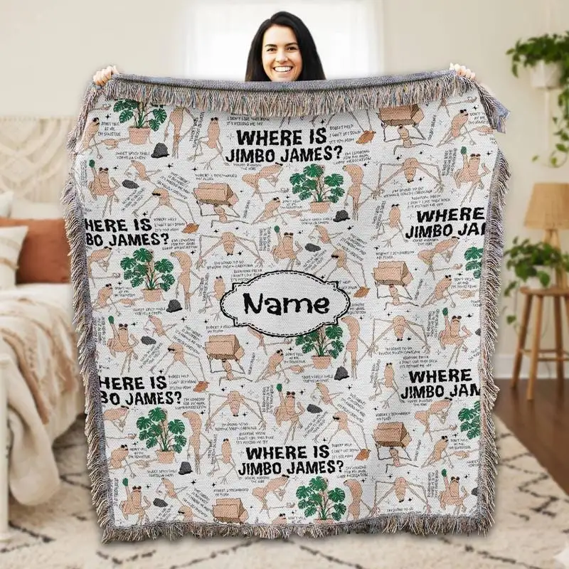 Marcus The Worm Woven Blanket Where is Jimbo James Blanket Marcus Funny Meme Gift Christmas Blanket 2025 Family Christmas Gift Home Decor