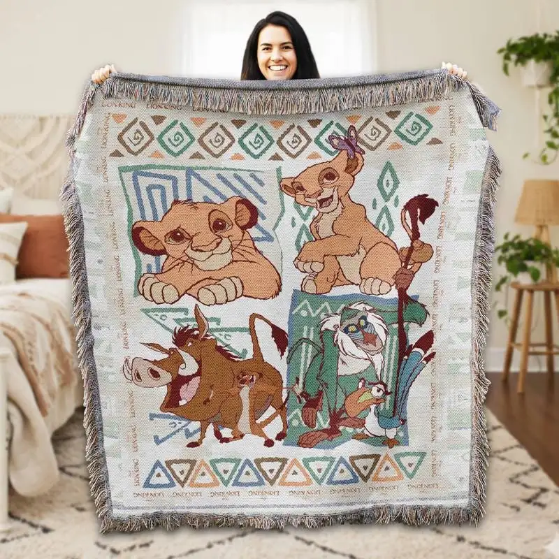 Disneyland Lion King Woven Blanket Lion King Simba Mufasa Nala Timon Blanket Disneyland The Lion King Blanket Disneyland Christmas Gift