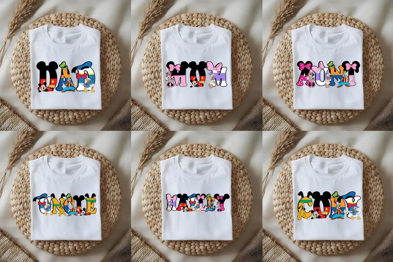 Custom Disney Family Matching Shirts for Mom Dad Toddler
