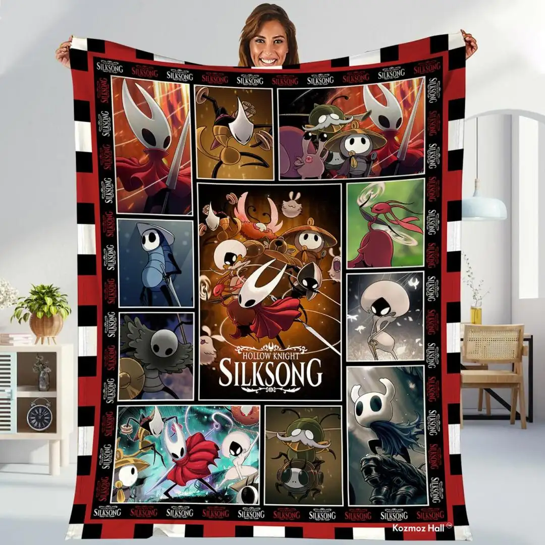 Hollow Knight Silksong Fleece Blanket, Hollow Knight Gifts, Throw Blanket For Bed Couch Sofa, Hollow Knight Blanket, Silksong Hornet Blanket
