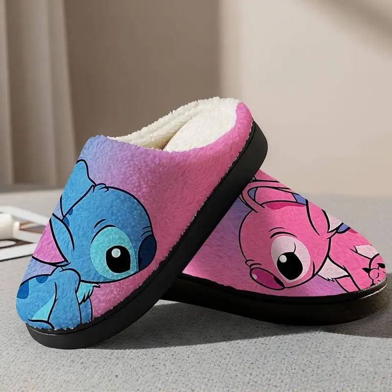Disneyland Stitch And Angel Cozy Slipper, Christmas 2025 Gift 08, Spooky Season Party Fluffy Slipper, Disneyland Movie Slipper