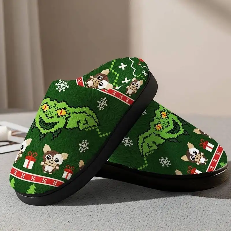 Gremlins Christmas Cozy Slipper Gremlins Gizmo Slipper Funny Christmas Slipper Holiday Family Christmas Slipper Christmas Holiday Gift 01