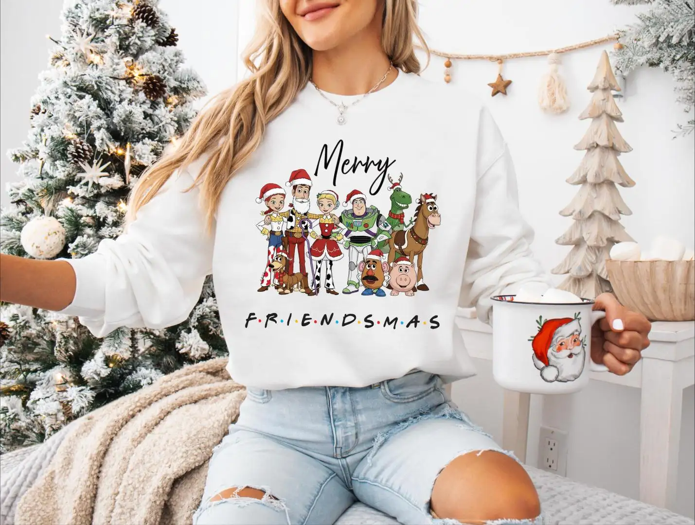 Disney Merry Friendsmas Toy Story Christmas Shirt, Disney Xmas Shirt, Toy Story Characters Friends Christmas Tee, Merry Christmas Sweatshirt