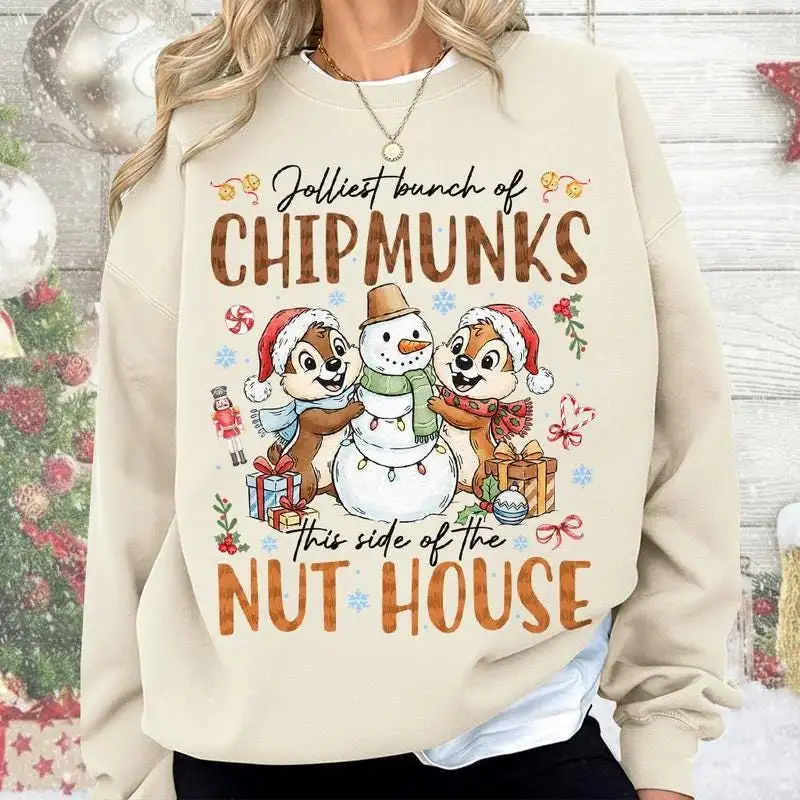 Disneyland Chip and Dale Christmas Shirt Double Trouble Jolliest Bunch Very Merry Christmas Shirt Family Group Xmas Shirt Disneyland Shirt