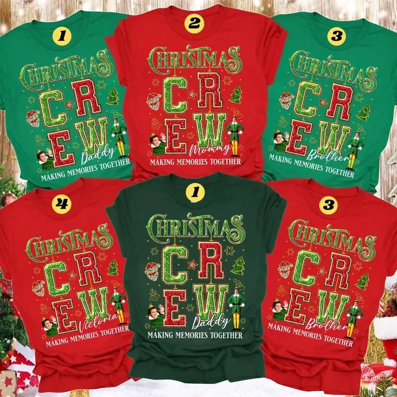 The Elf Christmas Crew Making Memories Together Shirt, Elf Family Christmas Shirt, Custom Christmas Elf Shirt, Family Matching Christmas Tee