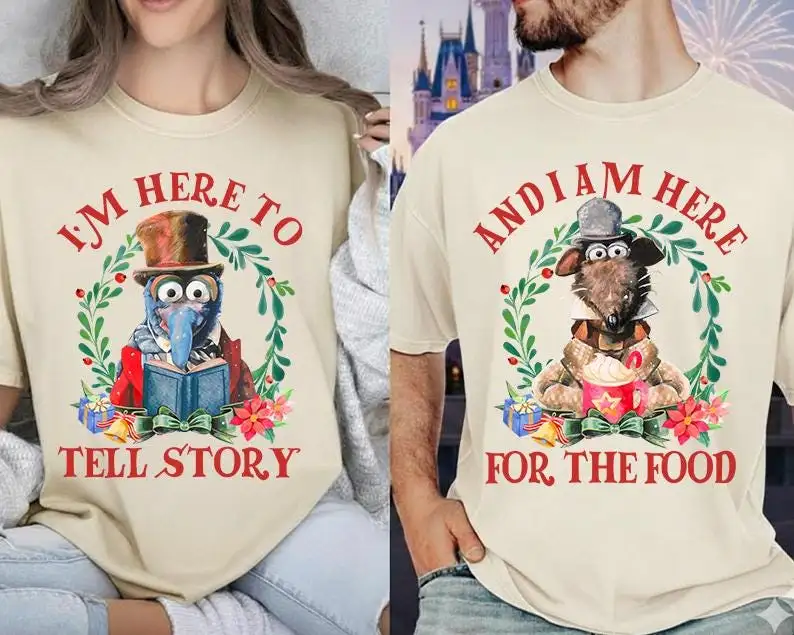 Disneyland The Muppets Christmas Carol Shirt Gonzo and Rizzo Christmas Lights Shirt Xmas Couple Tee Disneyland Christmas Family Matching Tee