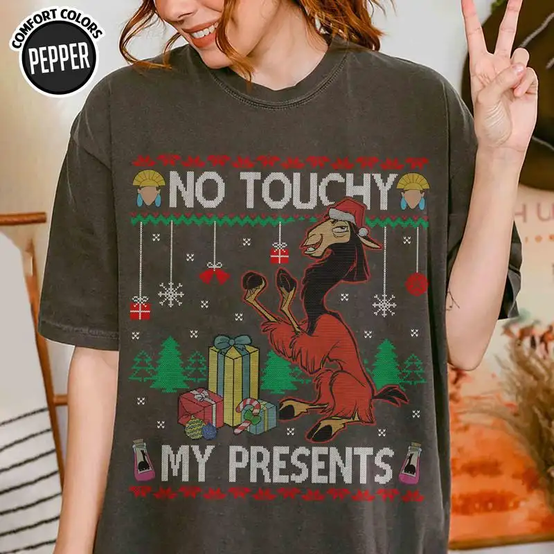 Kuzco Christmas No Touchy My Presents Shirt, Ugly Sweater Shirt 01, Emperors New Groove T-Shirt, The Emperor's New Groove Christmas Shirt