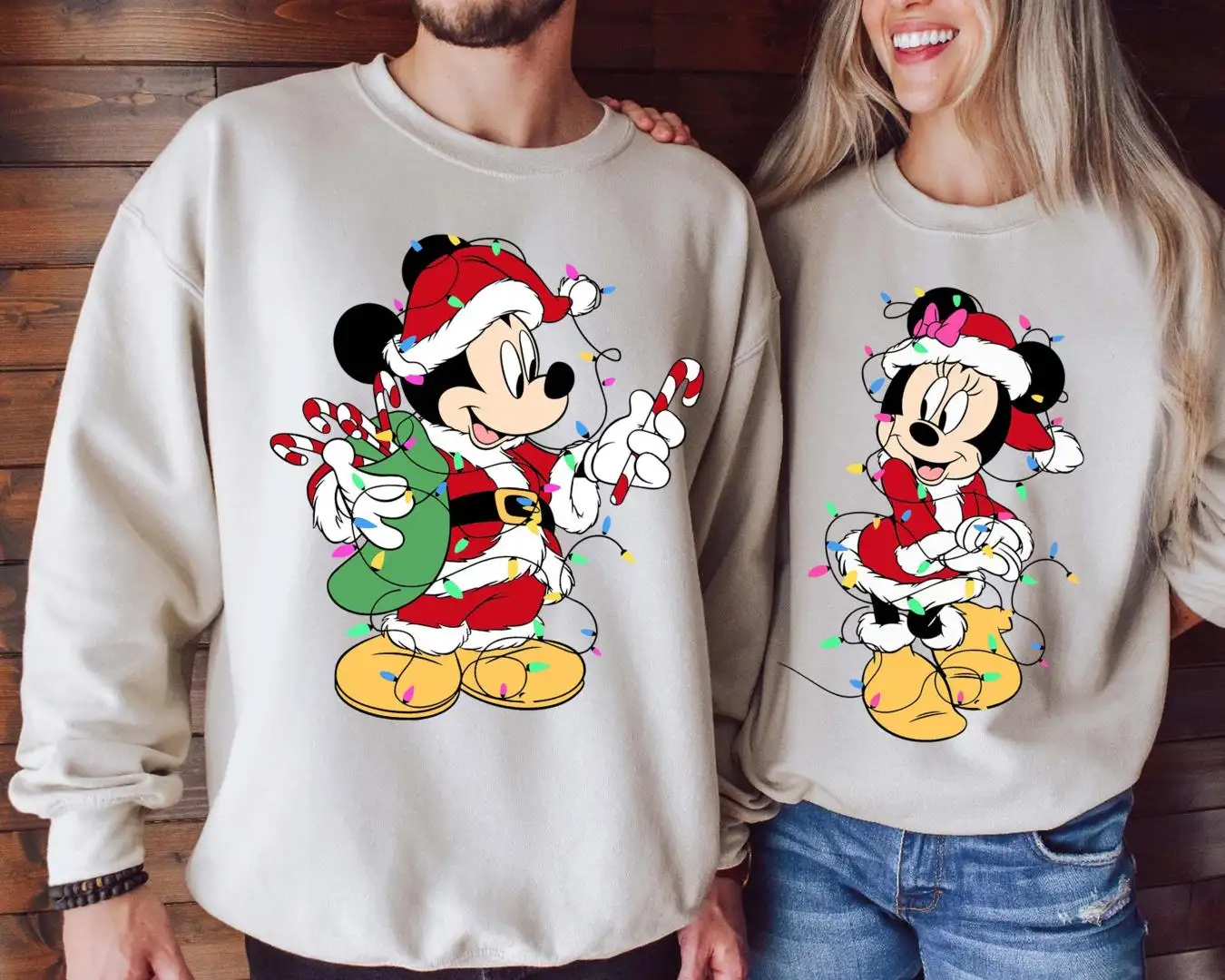 Mickey Mini Mouse Couple Christmas Shirt, Mickey Minnie Christmas Matching Tee, Disney Xmas Party Sweater, Christmas Vibes Shirt