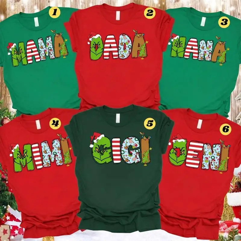 Personalized Family Christmas Tshirt, Xmas Party 2025 Shirt 05, Custom Group Matching Christmas Shirts, Christmas Family Matching Shirt