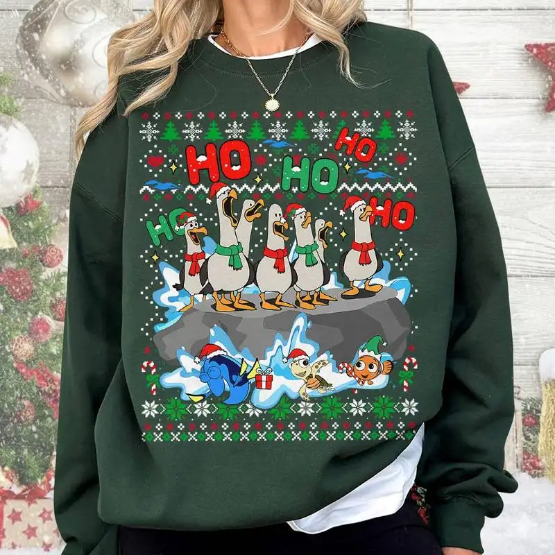 Disneyland Pixar Finding Nemo Seagulls Ho Ho Ho Christmas Shirt, Family Matching Christmas Trip Tee 00, Custom Seagulls Disneyland Shirt