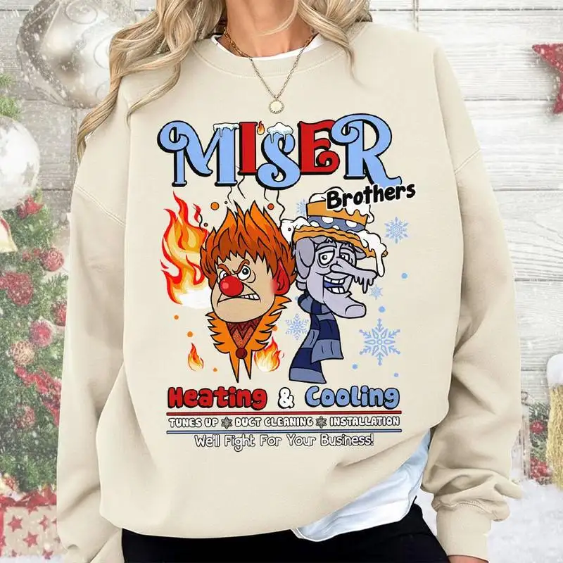 Miser Brothers Heating And Cooling Shirt, Miser Brothers Too Much Shirt, Snow Miser, Miser Brothers Christmas, Couple Matching Xmas Shirt 00