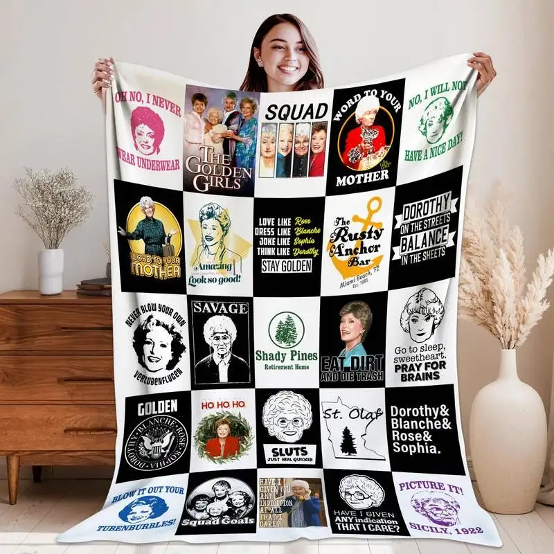 The Golden Girls Fleece Blanket Stay Golden Blanket Golden Girls Throw Blanket for Bed Couch Sofa TV Series Christmas Blanket Xmas Gift 00