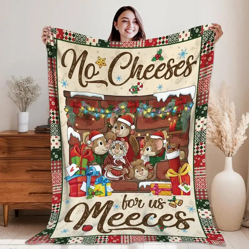 The Muppets Christmas Carol Blanket, Christmas Blanket 04, Disneyland Blanket For Couch Sofa, No Cheeses For Us Meeces Christmas Blanket