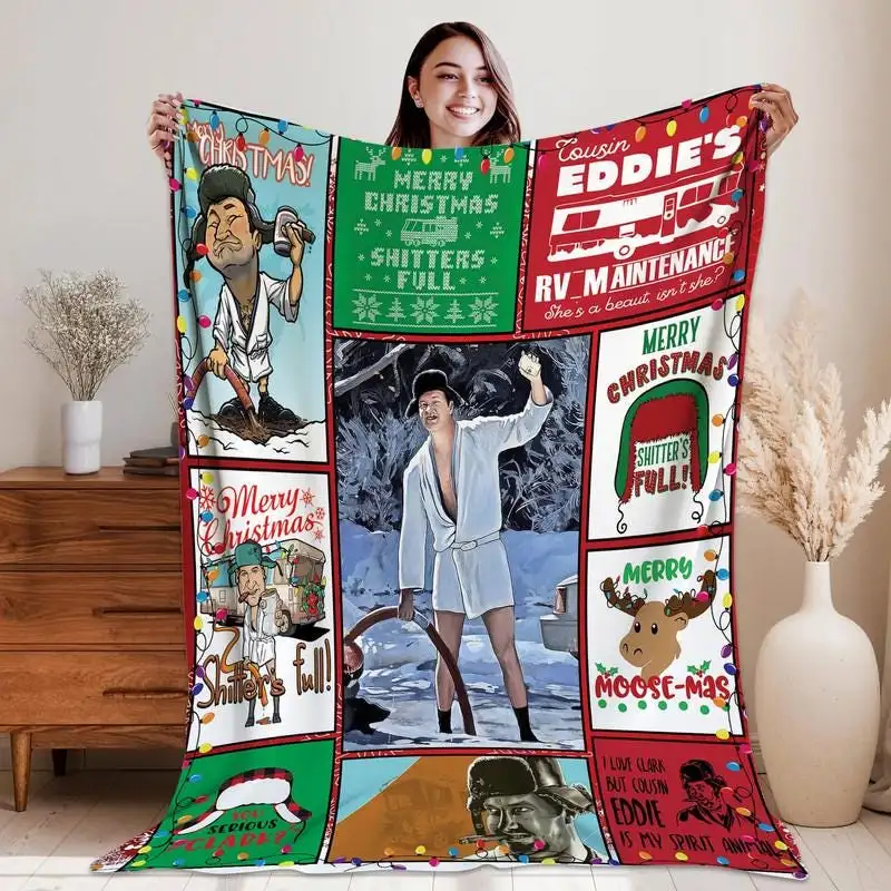 Christmas Vacation Shitter's Full Blanket National Lampoon's Christmas Vacation Gift Blanket Cousin Eddie Clark Griswold Blanket Christmas