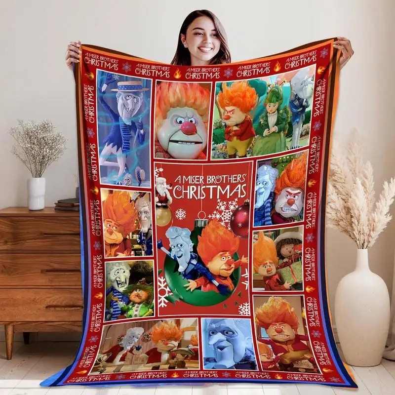 Miser Brothers Heating And Cooling Blanket Snow Miser And Heat Miser Blanket Miser Brothers Xmas Blanket Christmas Party 2025 Xmas Gift 01